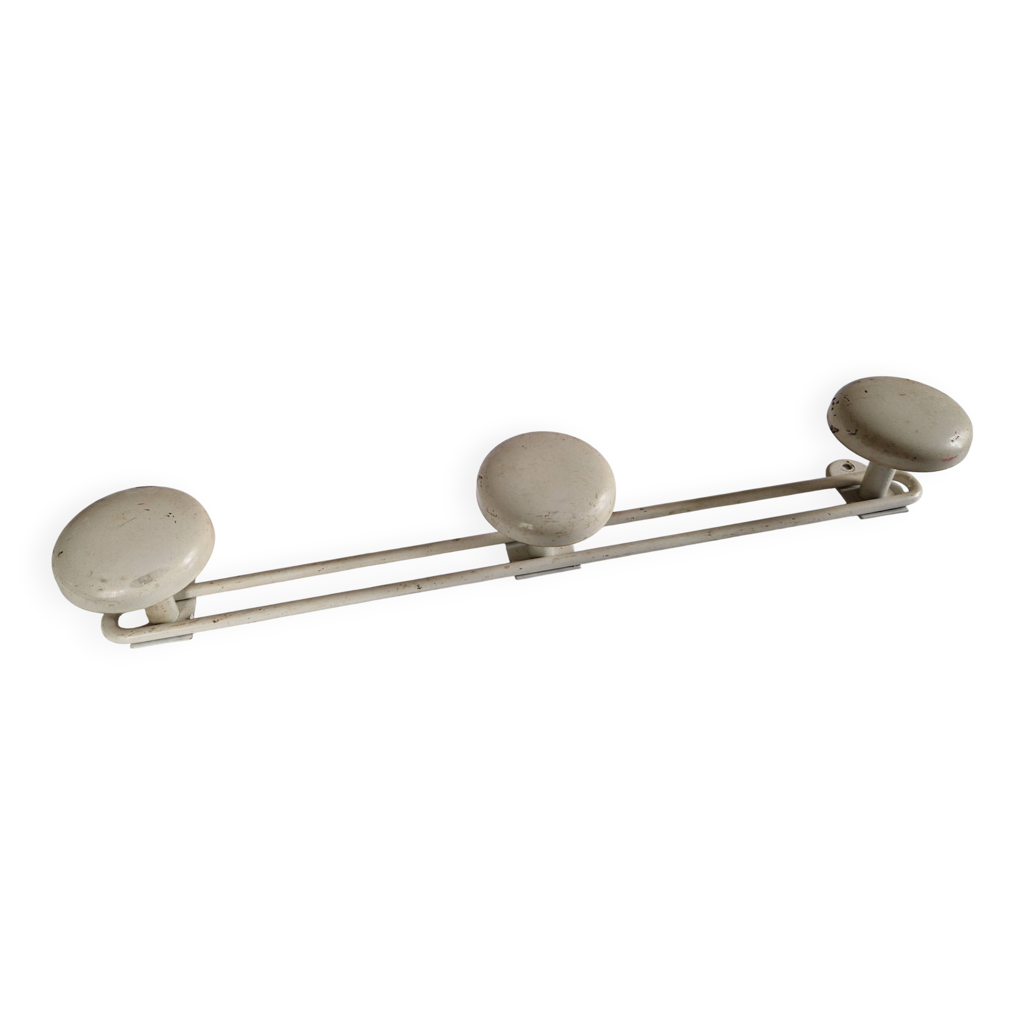 White metal wall coat rack, 1970