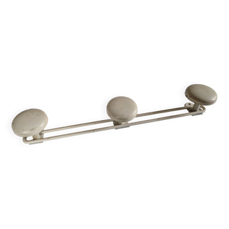 White metal wall coat rack, 1970
