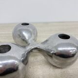 Mid-century design atomic aluminium candle stick ball shaped , 1970s