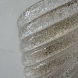 Paire d'appliques vintage moulé pressé, verre de Murano, Italie, 1980