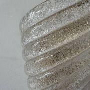 Pair of vintage pressed molded wall sconces, Murano glass, Italy, 1980