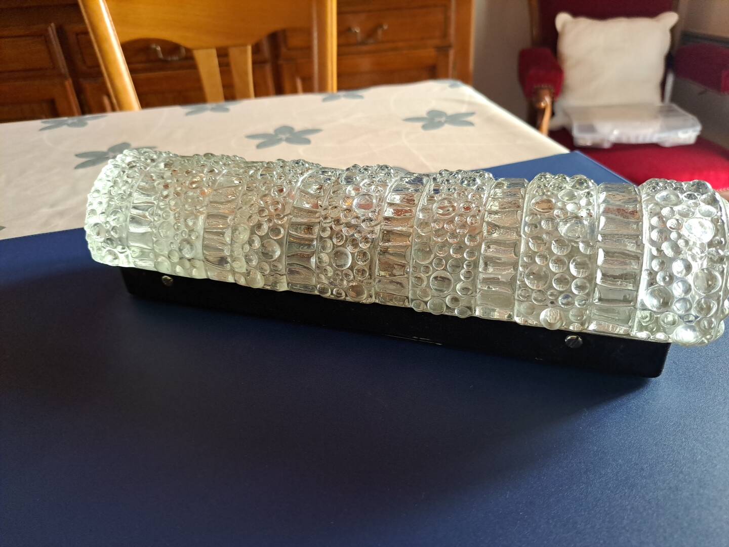 Old bubbled glass wall light from the 60s.