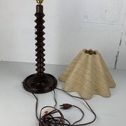 French wood turned table lamp in the style of Charles Dudouyt, 1950s