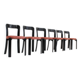 Vintage Bruno Rey dining chairs for Dietiker Switzerland 1970s, set of 6