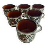 Set of 6 vintage Boch La Louvière coffee cups
