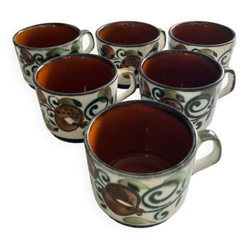 Set of 6 vintage Boch La Louvière coffee cups