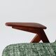 Fauteuil lounge scandinave vert, tissu d'ameublement bohème mélangé