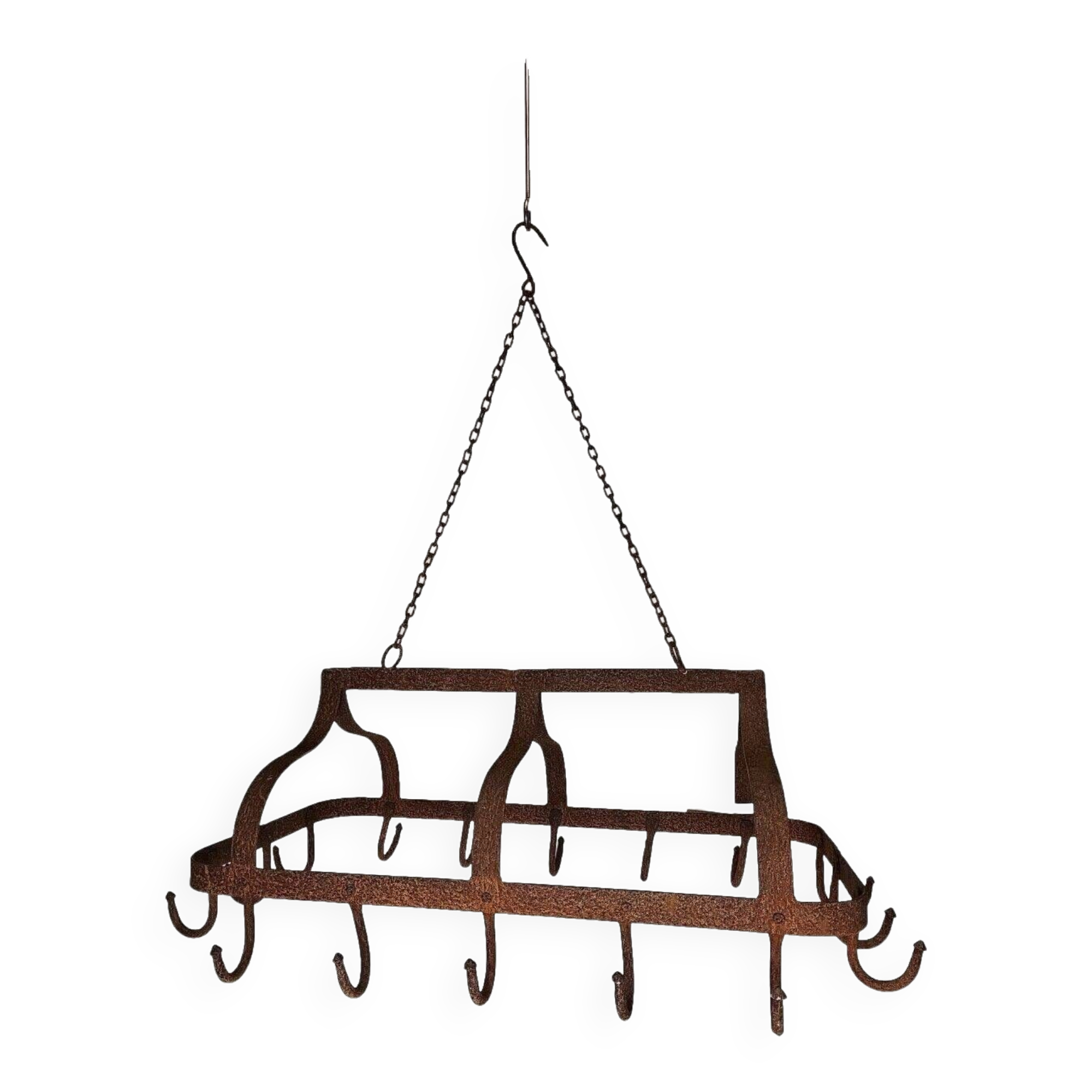 pig holder, wrought iron hook support