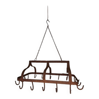 pig holder, wrought iron hook support