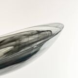 Vintage Holmegaard Smoked Glass Swirl Plate, Serving Bowl, Denmark, 1070s