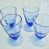 4 verres bleu myosotis