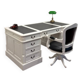 Ensemble de bureau blanc classique avec chaise de bureau