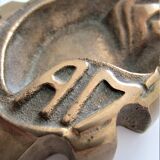Bronze ashtray patinated 30s initials AM
