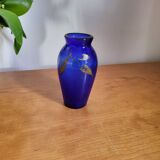 Vase en verre bleu