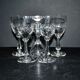 Saint-Louis set of 6 stemmed crystal glasses with palmette design, circa 1900, H11.5