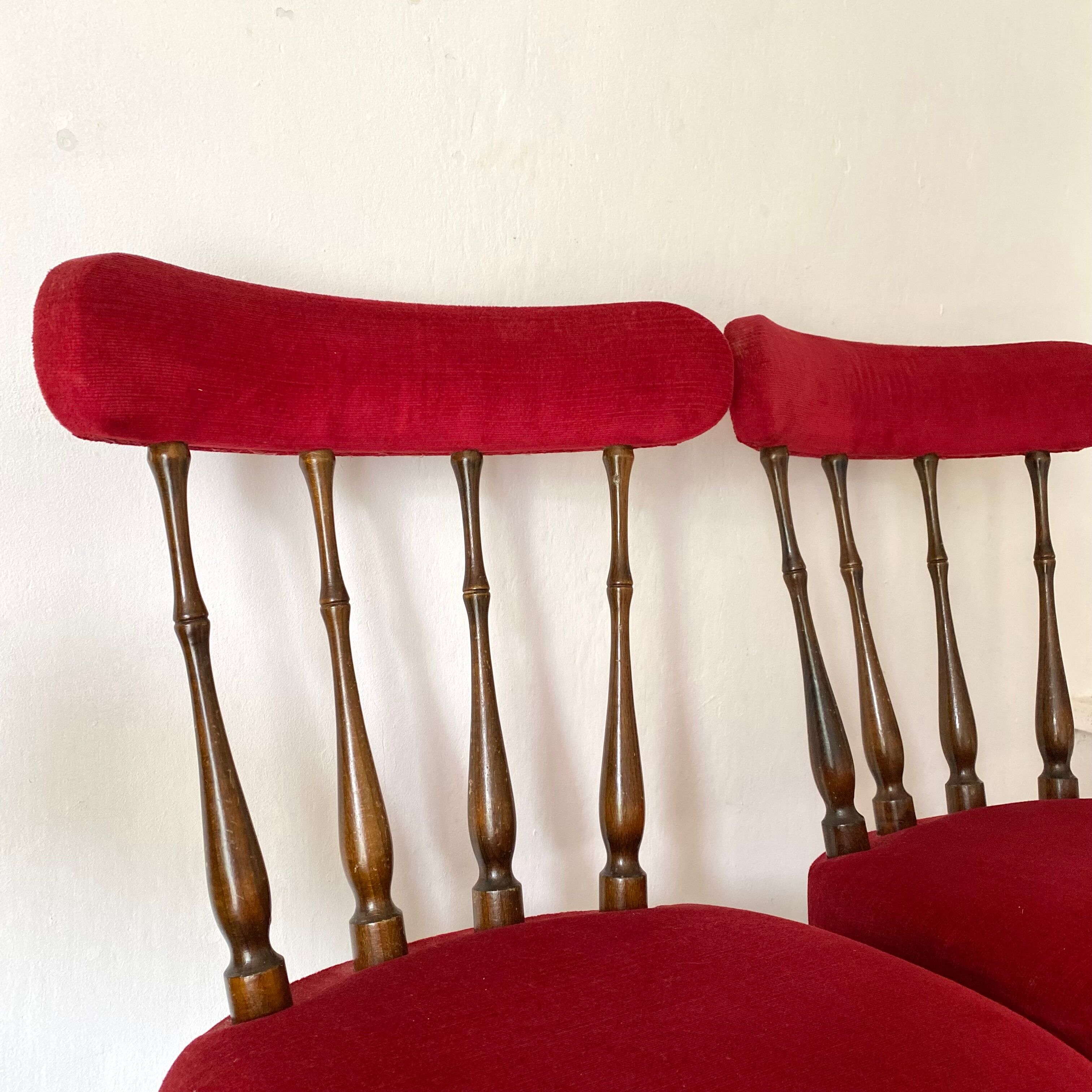 Pair of velvet chairs 60s-70s