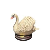 Set of two sculptures representing swans by Guiseppe Armani