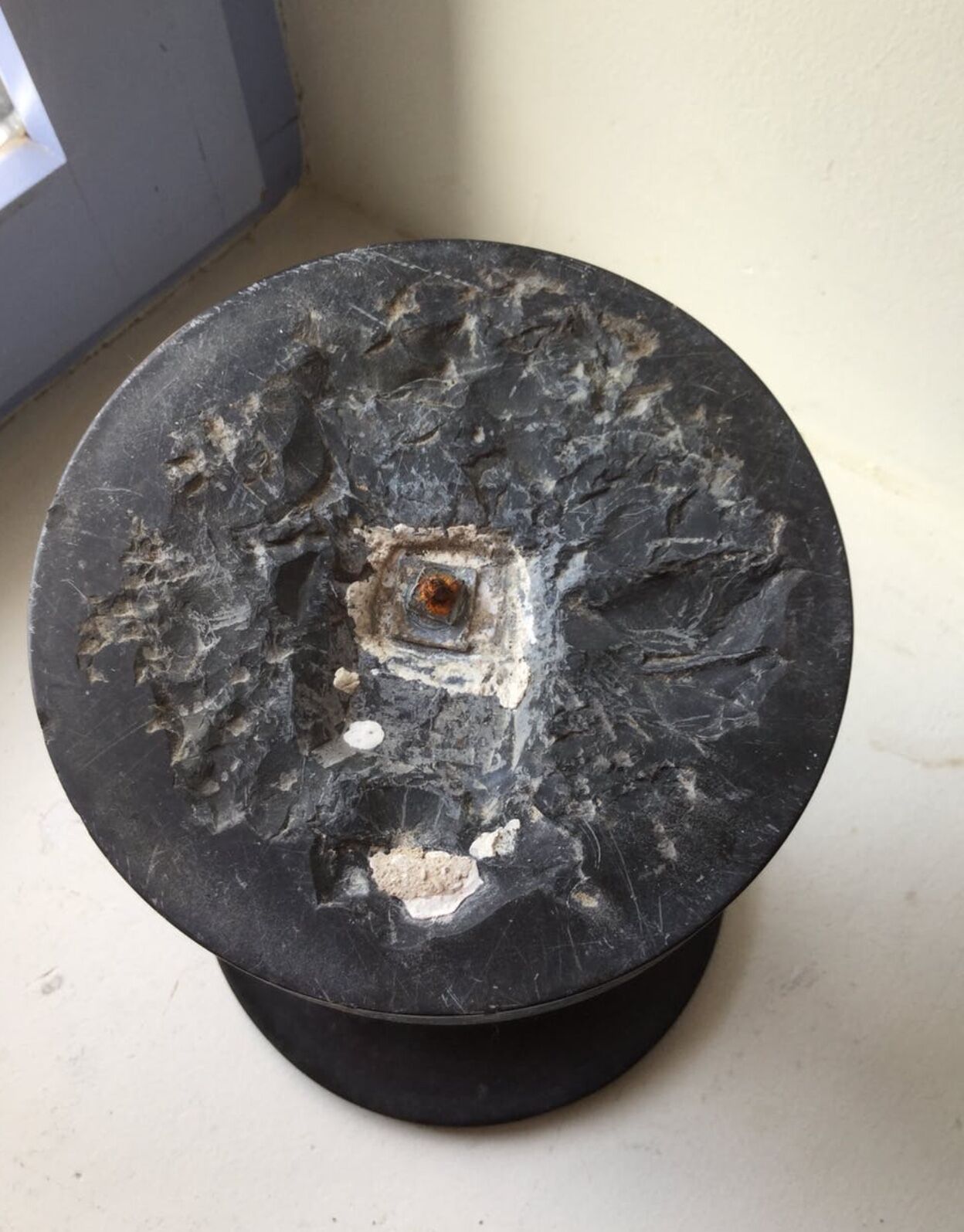 Black marble candlestick.