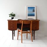 Vintage Danish Teak Desk with Bookshelf
