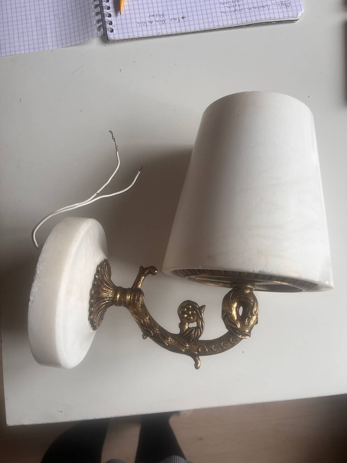 Pair of marble wall lights