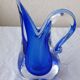 Vase pichet verre bleu Murano Flavio Poli Seguso