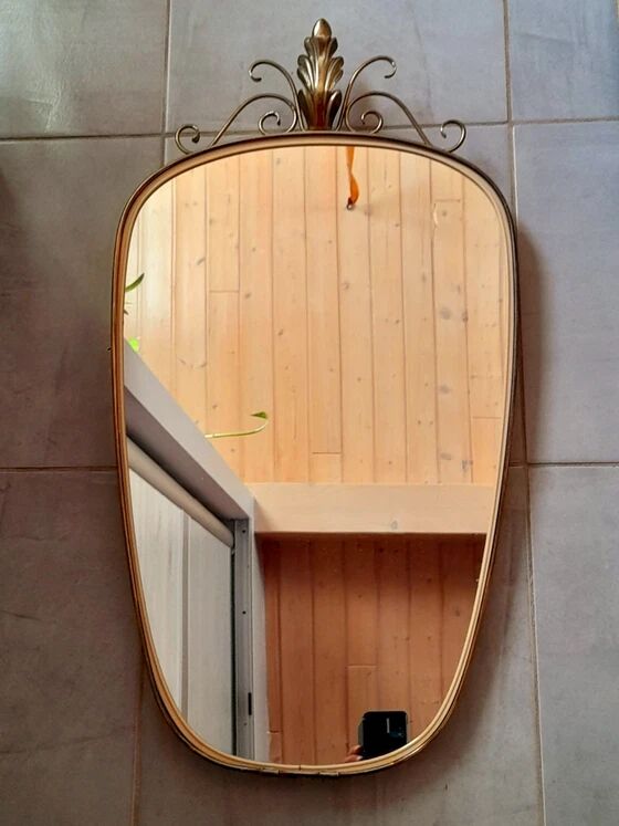 Golden Metal Rearview Mirror