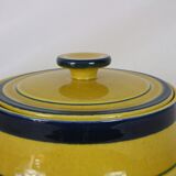 Conteneur à biscuits des années 70 jaune et bleu, Laveno Richard Ginori