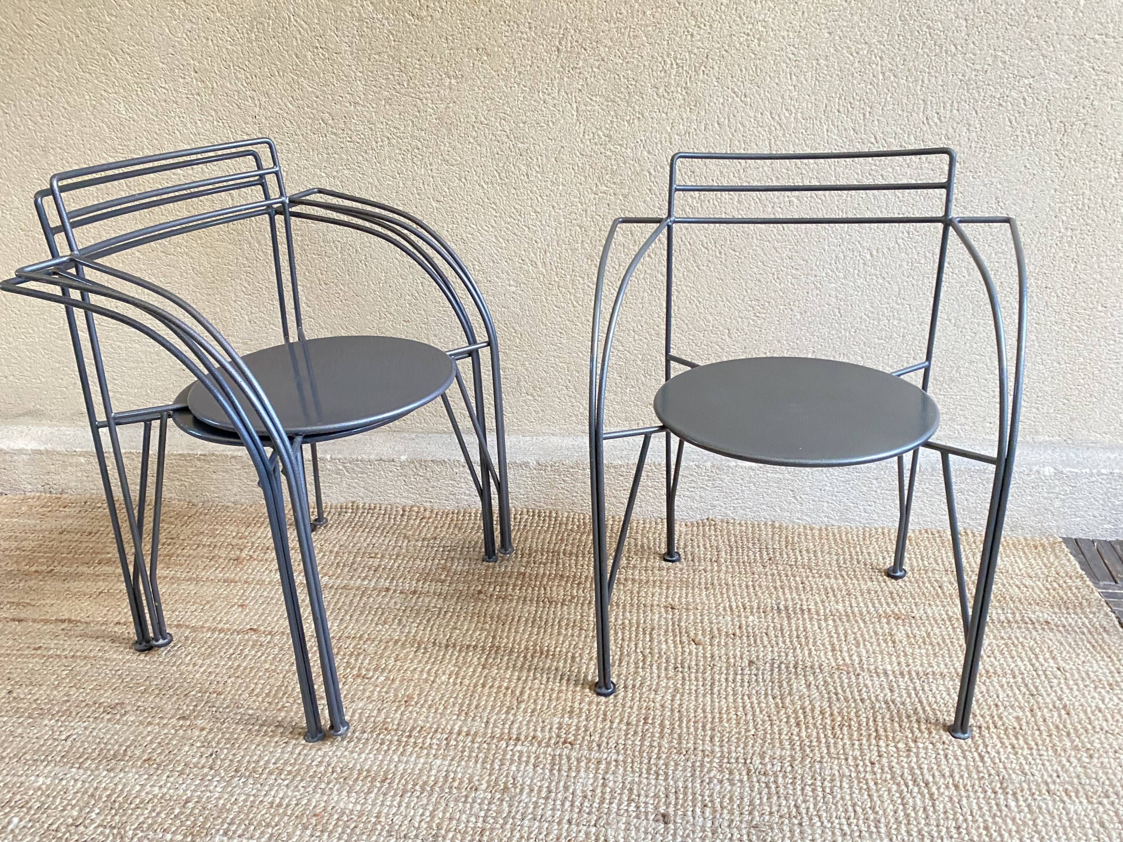 Armchairs Lune d'argent design Pascal Mourgue edition Fermob