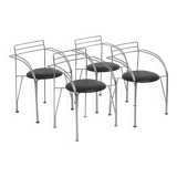 4 Silver Moon Chairs / Armchairs by Pascal Mourgue for Fermob 1980
