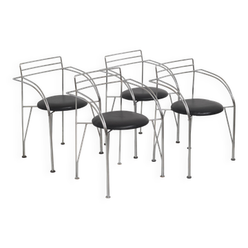 4 Chaises / Fauteuils Lune d’Argent par Pascal Mourgue pour Fermob 1980