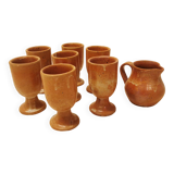 Set of 7 mazagrans and its small milk jug