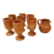 Lot de 7 mazagrans et pot à lait en grès vernissé