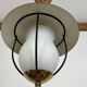 50s lantern pendant light, opaline and metal
