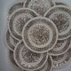 Set of 12 white plates - Brown floral patterns, vintage prairie charm