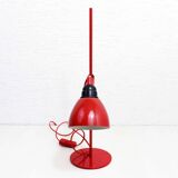 Red metal desk lamp