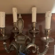 Bronze and silver wall sconce