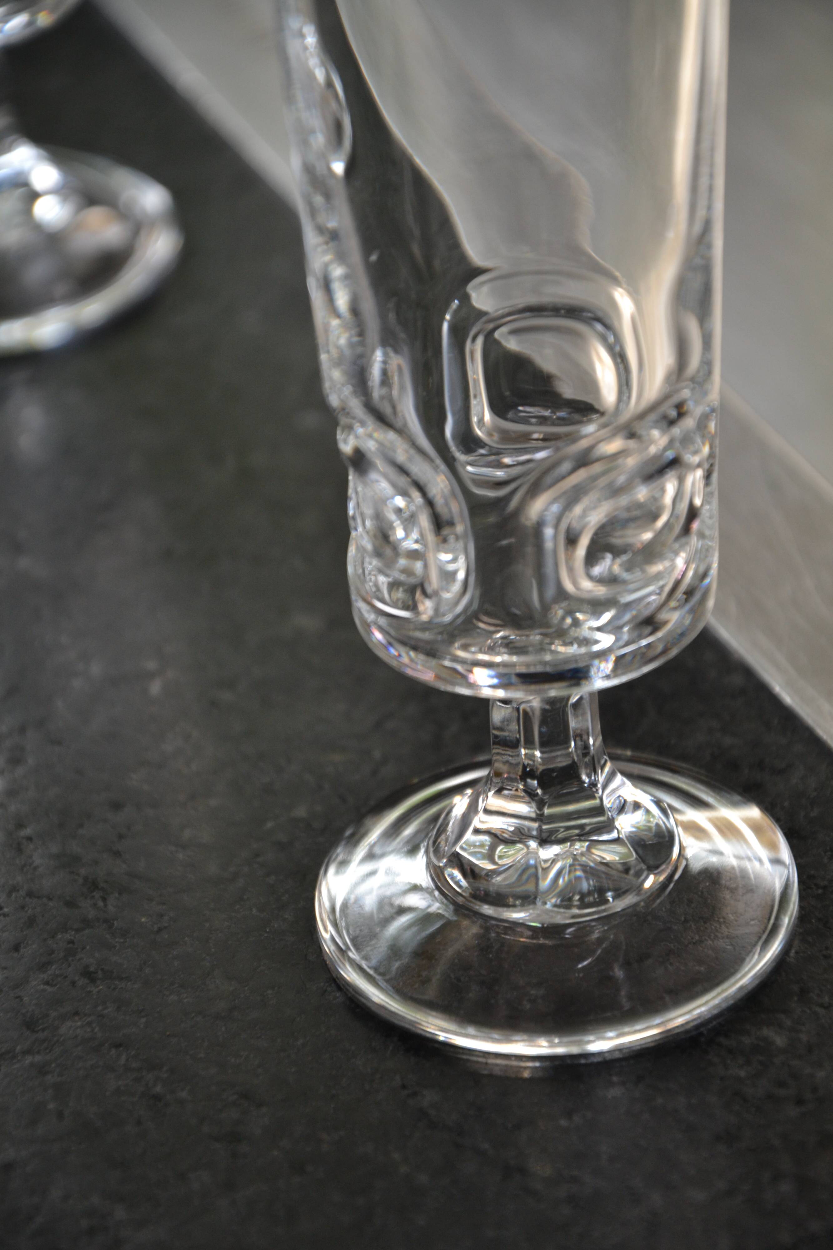 10 crystal champagne flutes