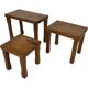 Vintage Set of 3 pinewood side or nesting tables 1970s nest of tables