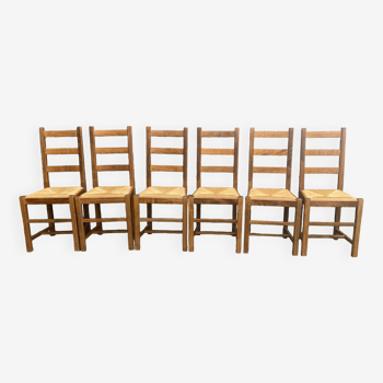 6 straw chairs 1960