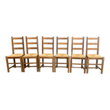6 straw chairs 1960