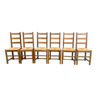 6 straw chairs 1960