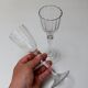 Old wine glass Daum Nancy crystal ribbed tableware