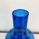 Blue glass vase in Scandinavian style from the 1960s, mouth-blown.