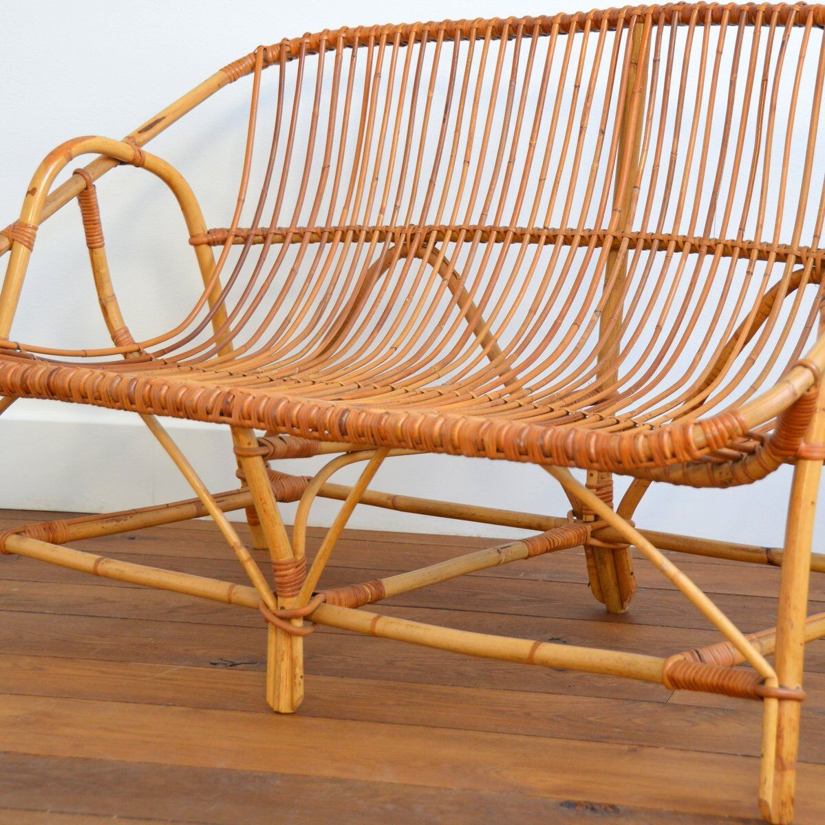 Vintage rattan sofa 1960