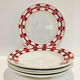 5 hollow plates in burgundy and red earthenware Stuart mill ds loups