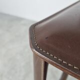 Brazilian leather bar stools, 1980s