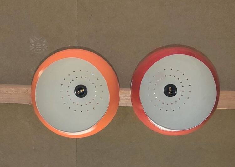 Pair of vintage Kenwell pendant lights 1970