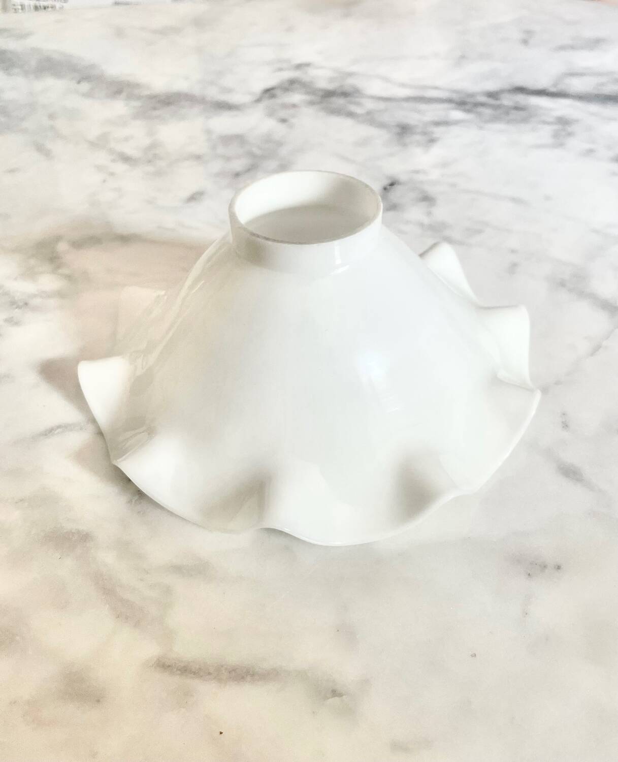 White opaline tulip glass lampshade