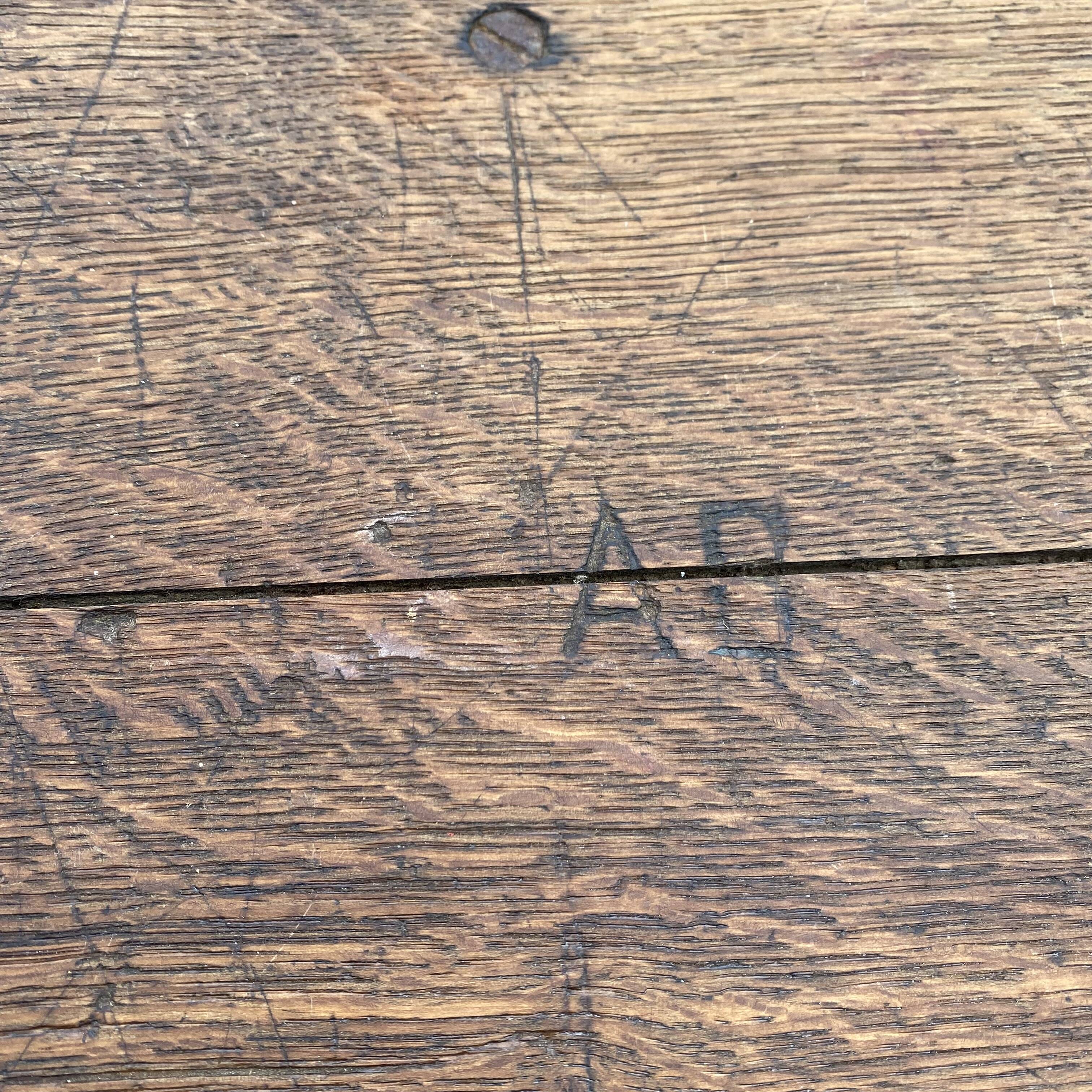 Old school desk in wood and cast iron