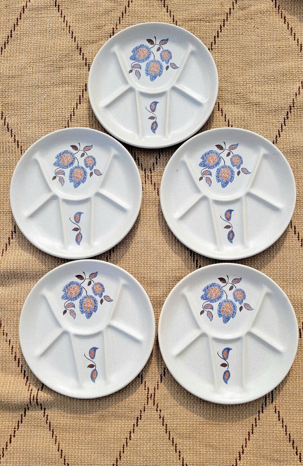 Plate set of 5 St Amand vintage Sologne model